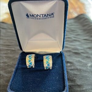 Montana Silversmiths Blue and Silver Earrings